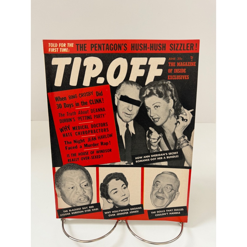 Vintage Tip-Off Magazine June 1956 Ann Sheridan Steve Hannagan Jean Harlow